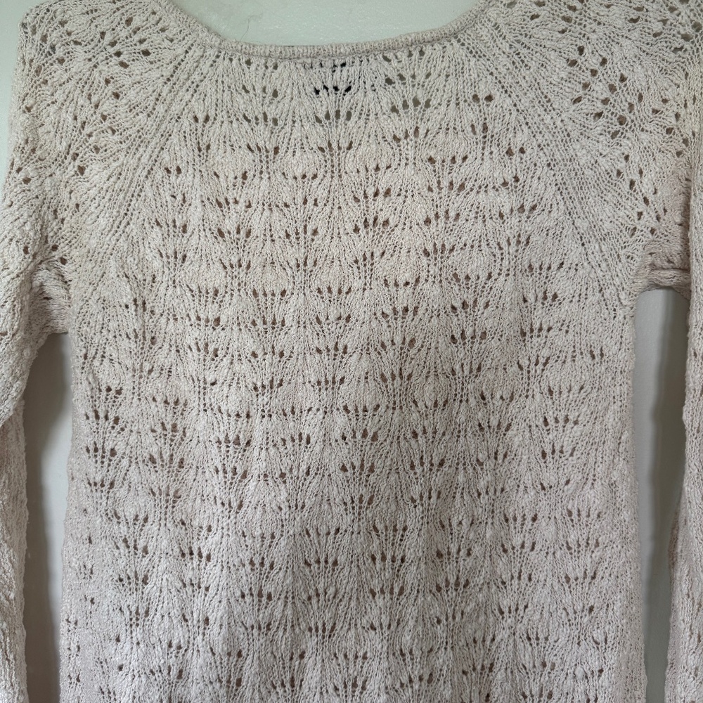 Topshop crochet dress size 2  long sleeve body com